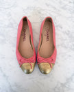Chanel Raspberry Pink and Gold Two Tone Ballet Flats - Very Rare (35.5)