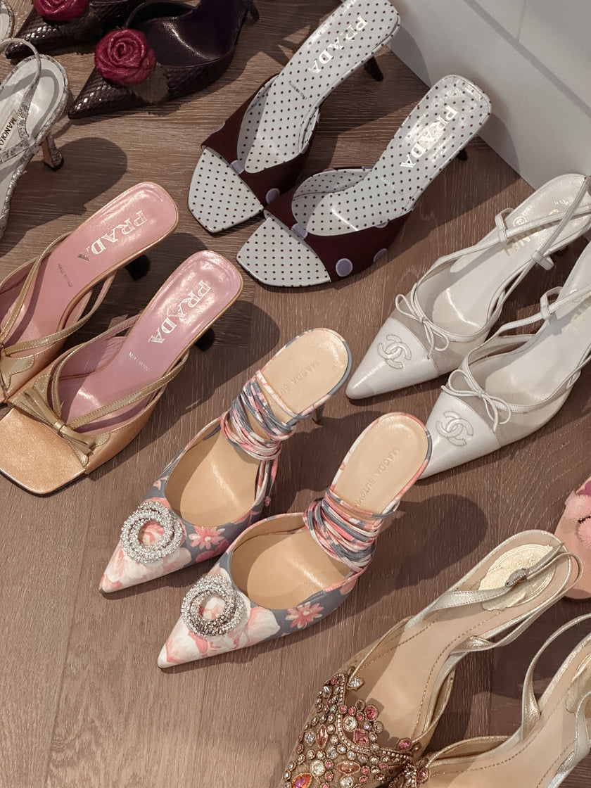 Magda Butrym Floral Crystal Buckle Lace-Up Heels (37) RRP £765