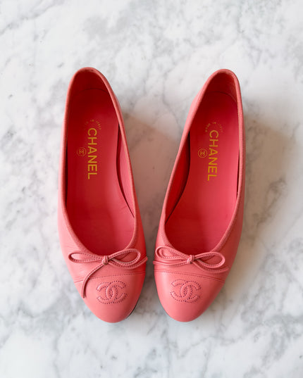 Chanel Raspberry Pink Ballet Flats (EU 37.5)