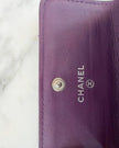 Chanel Purple Patent Quilted Embellished CC Logo Wallet
