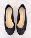 Chanel Black Mesh CC Cap Toe Ballet Flats (35.5)