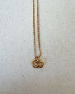 Christian Dior Vintage Gold-Tone CD Logo Pendant Necklace with Textured Rope Chain