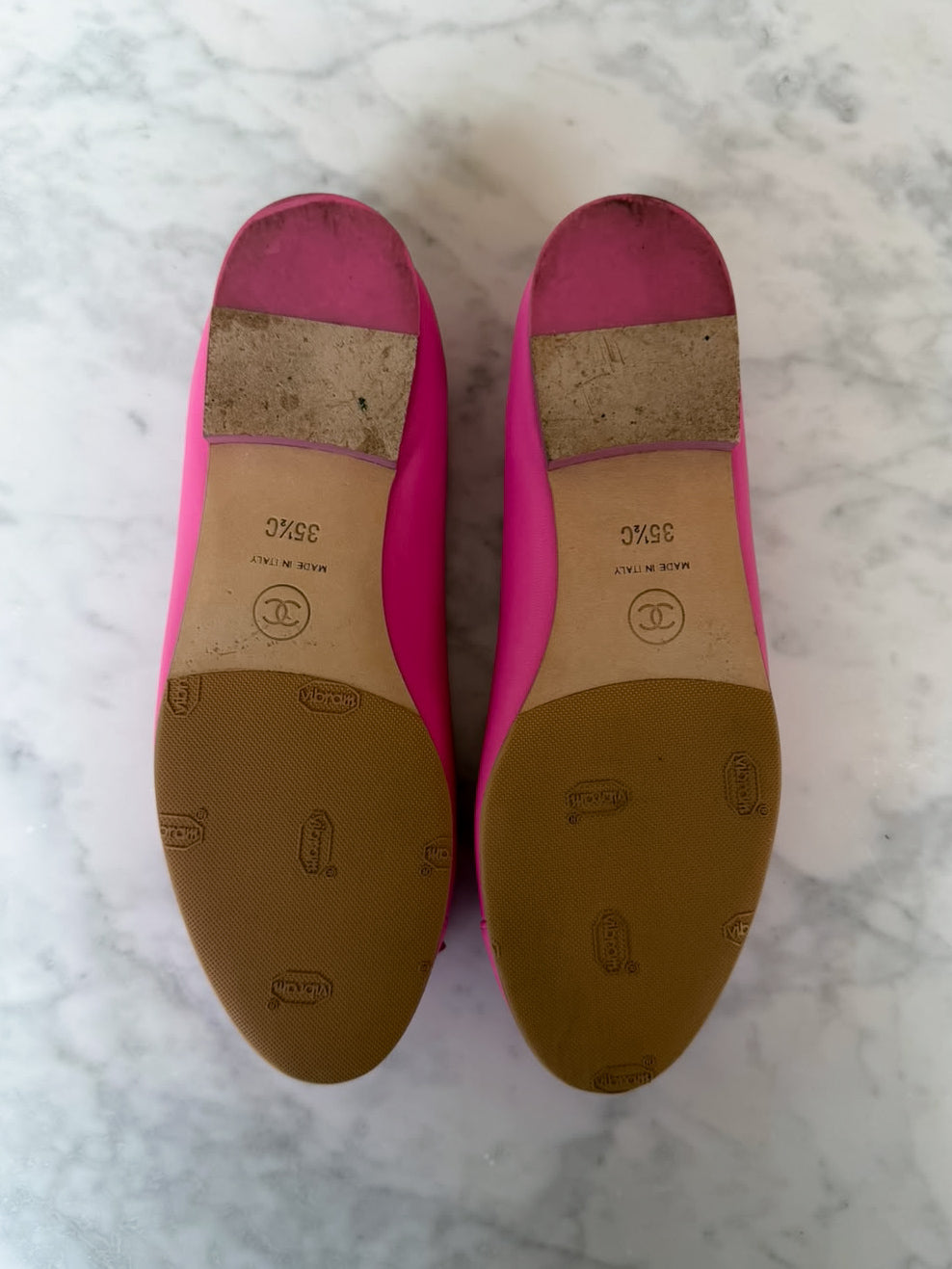 Chanel Bubblegum Pink Leather CC Ballet Flats (35.5) - RARE