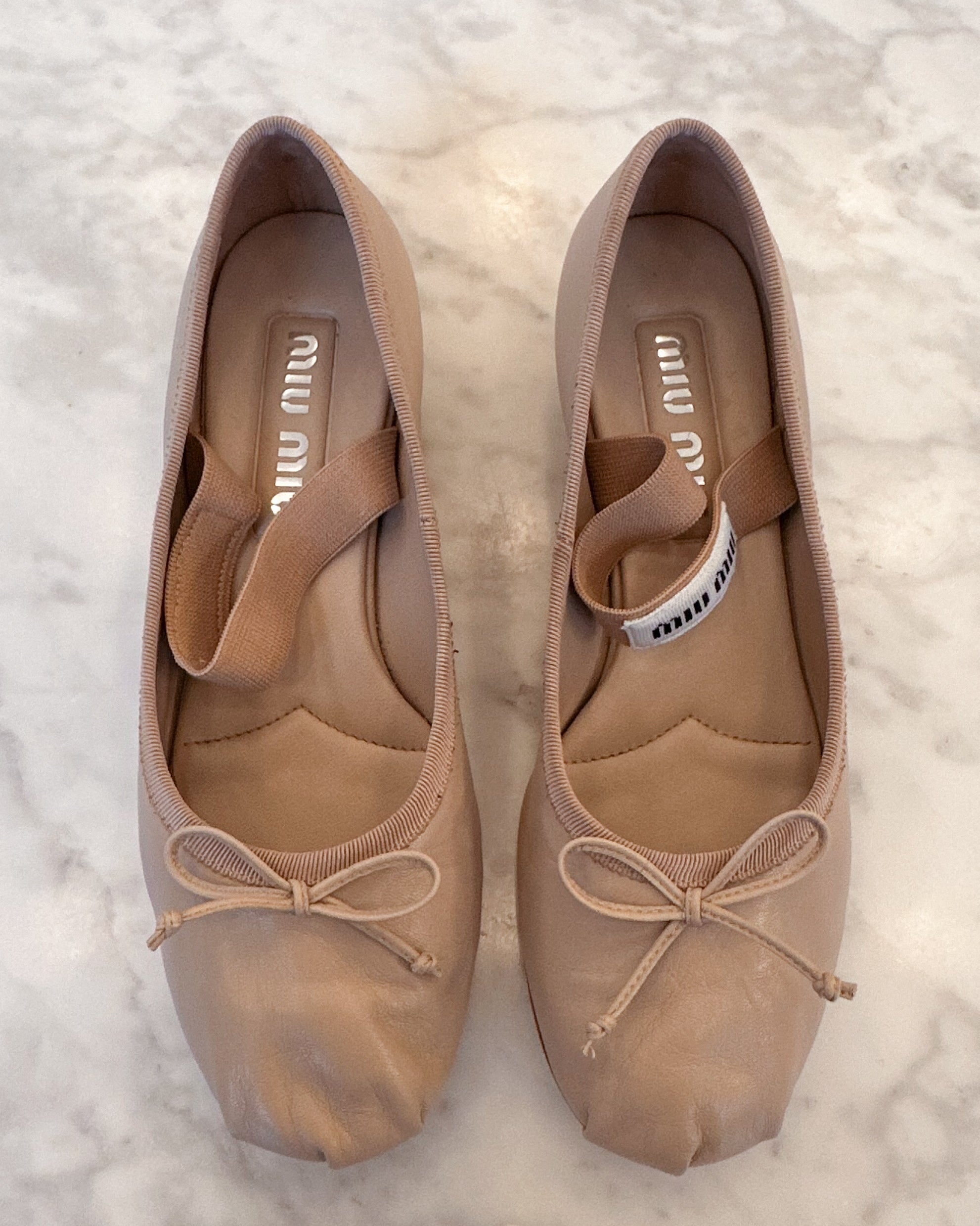 Miu Miu 2025 Blush Leather Ballet Flats (36.5) RRP £820