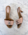Chanel Powder Pink Mules with CC Logo (37.5)