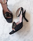 Prada Sequin Heels with Pink Crystal Embellishments (EU 37)