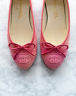 Chanel Peach Pink and Coral Canvas Ballet Flats (36) - VERY RARE