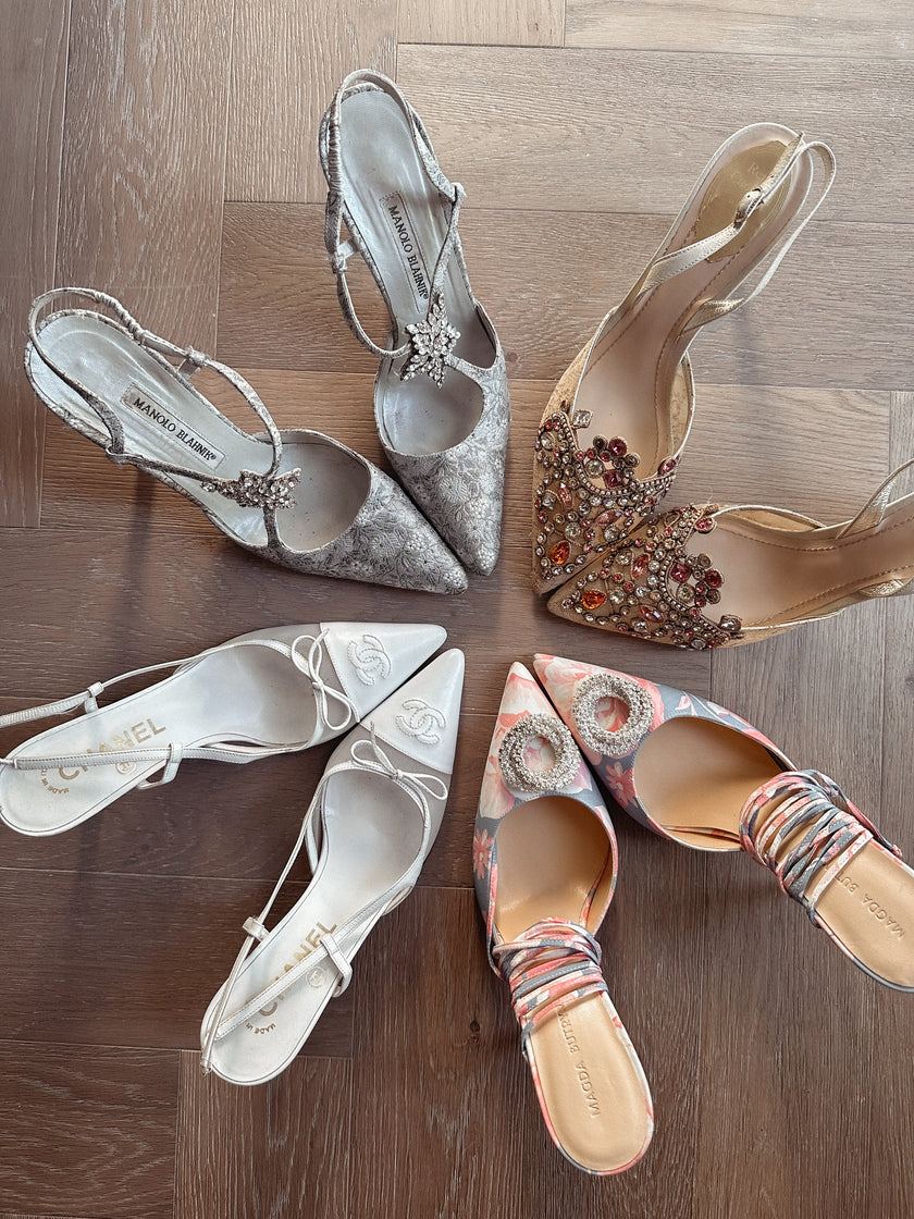 Magda Butrym Floral Crystal Buckle Lace-Up Heels (37) RRP £765