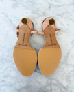 UNWORN Manolo Blahnik Nude Pink Leather Bow Slingback Heels (37)