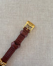 Vintage Fendi Gold Tone Watch with Brown Leather Strap