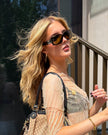 Chanel Crystal CC Logo Embellished Tortoise Sunglasses