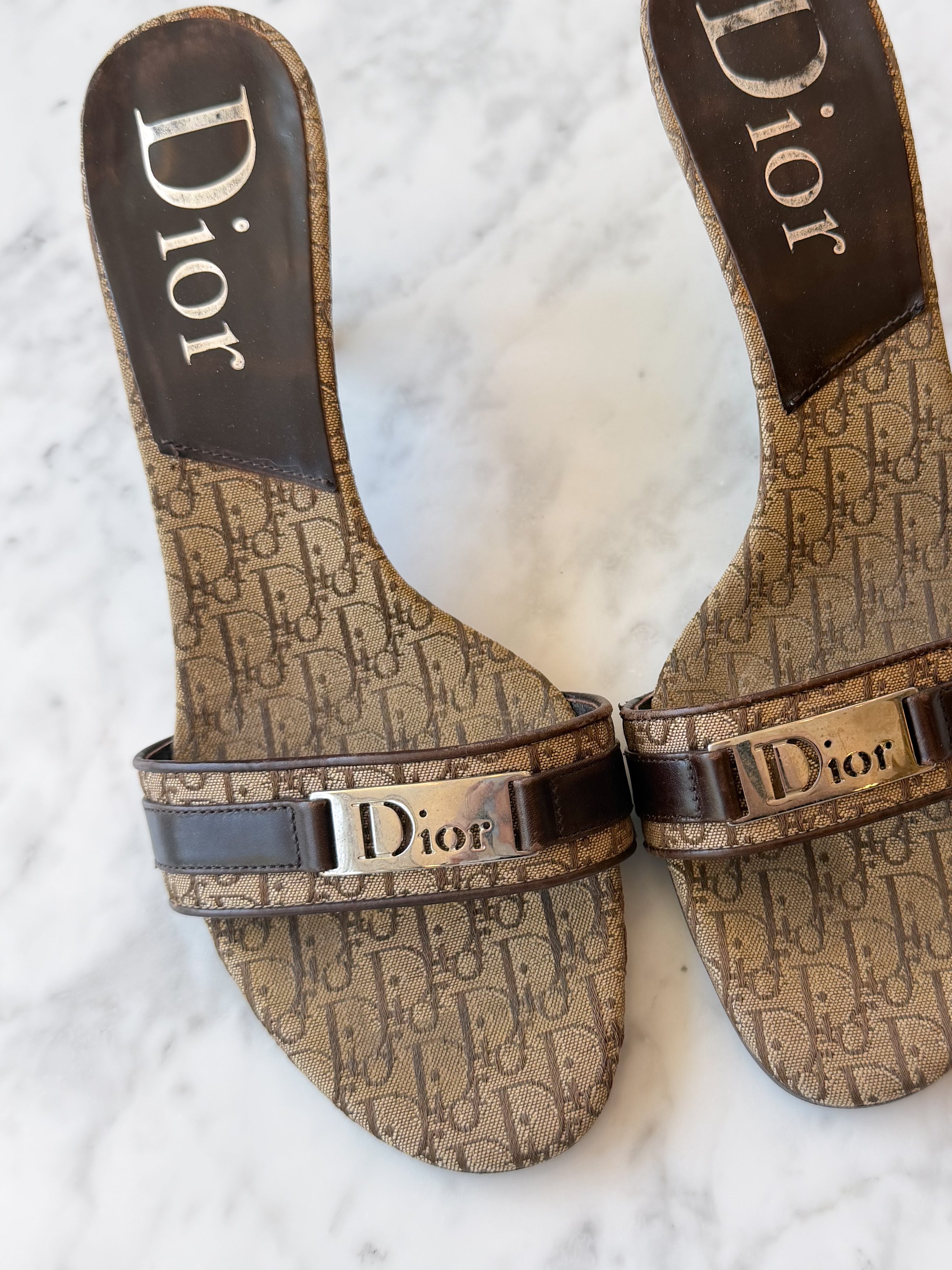 Dior Y2K Diorissimo Monogram Logo Kitten Heels (37)