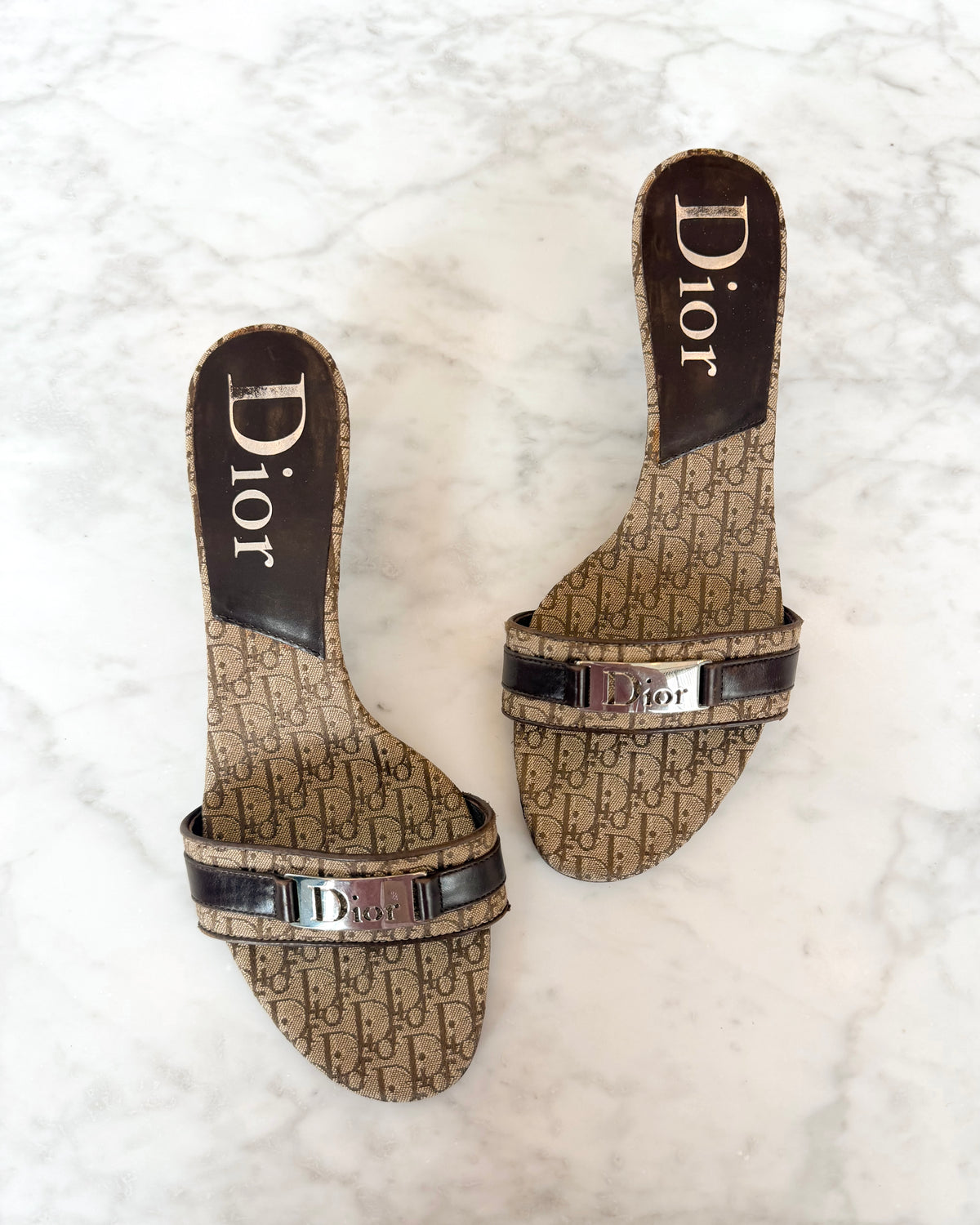 Dior Y2K Diorissimo Monogram Logo Kitten Heels (37)