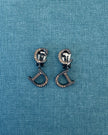 Christian Dior Graphite-Tone Logo Clip-On Earrings with Pink Crystals