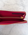 Prada Pink Saffiano Leather Zip Around Wallet with Original Box