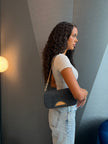 Christian Dior Malice Denim Shoulder Bag with Silver Hardware