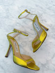 Jimmy Choo Metallic Leather Heels in Nappa Acid Lime Yellow (36)