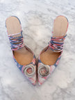 Magda Butrym Floral Crystal Buckle Lace-Up Heels (37) RRP £765