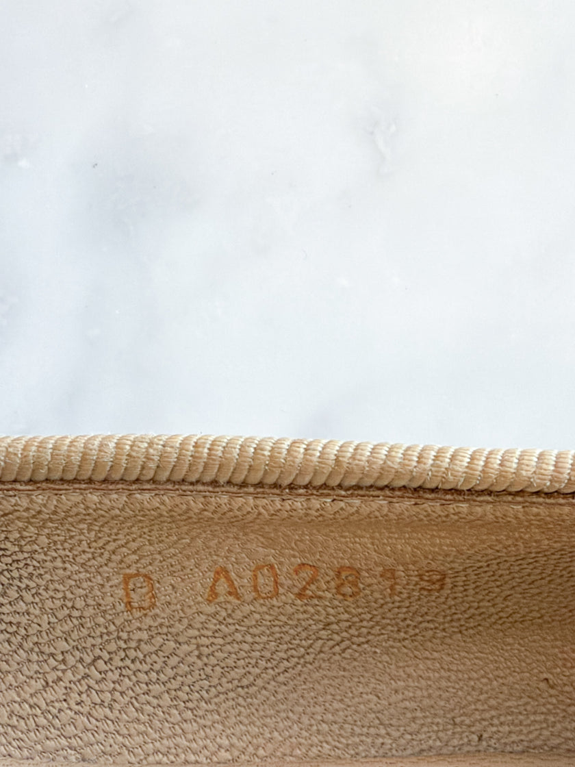 Chanel Beige and Black Two Tone Ballet Flats (35)