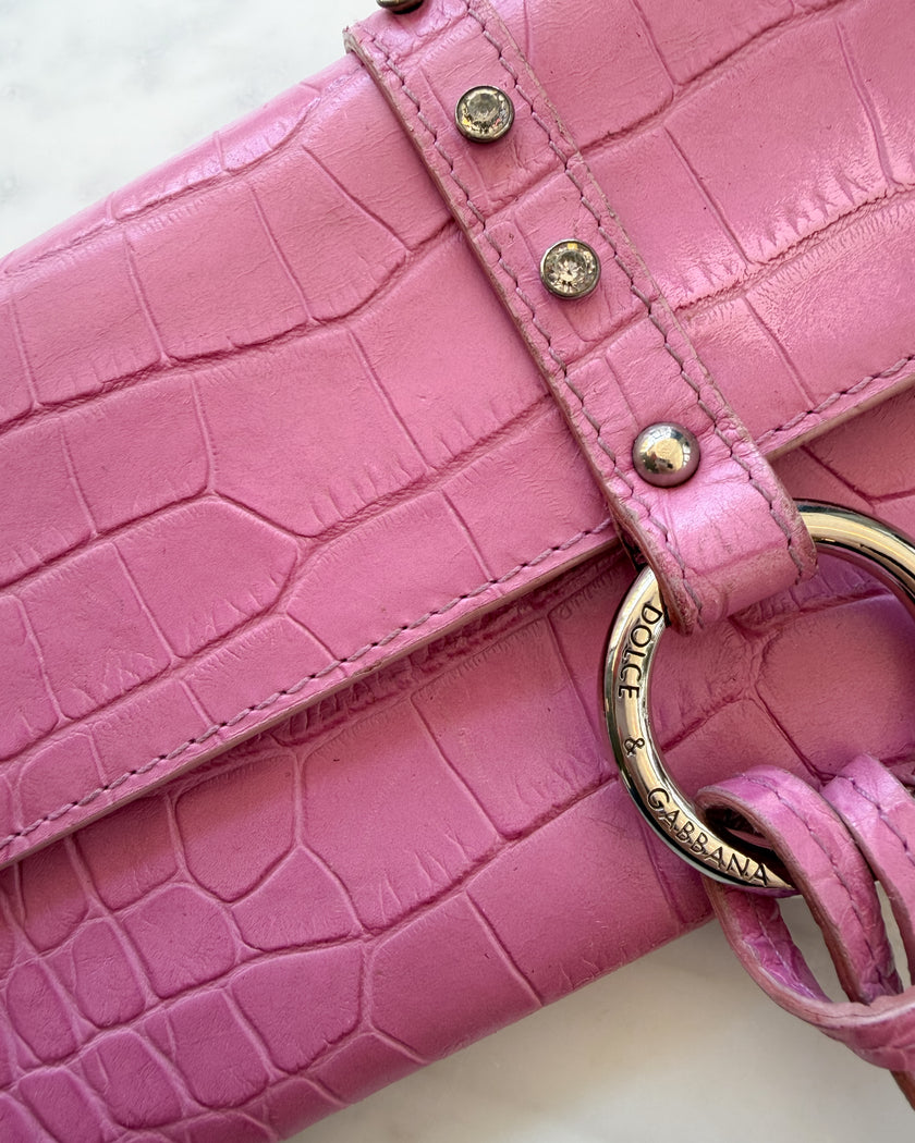 Dolce & Gabbana Pink Handbag with Buckle Details