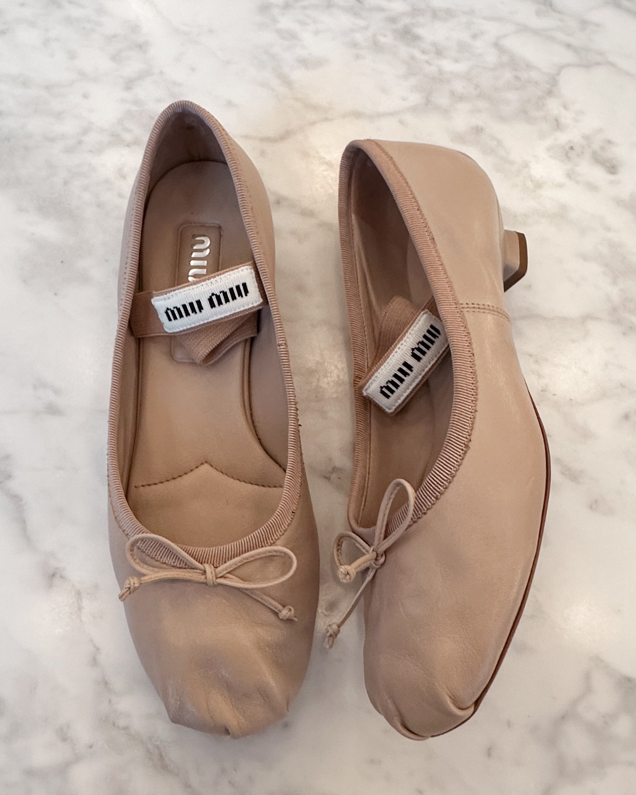 Miu Miu 2025 Blush Leather Ballet Flats (36.5) RRP £820