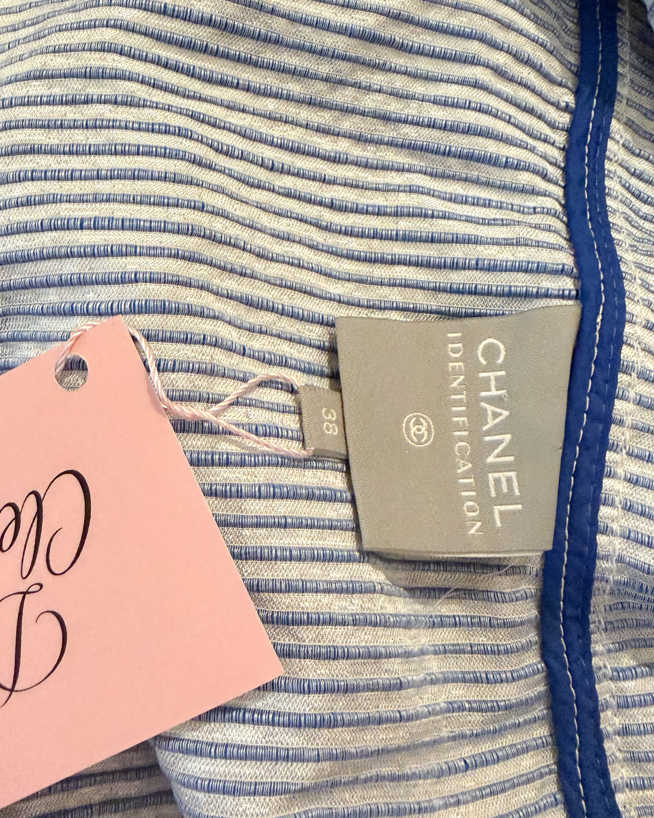 Chanel Blue Striped Cropped Jacket (S / M)