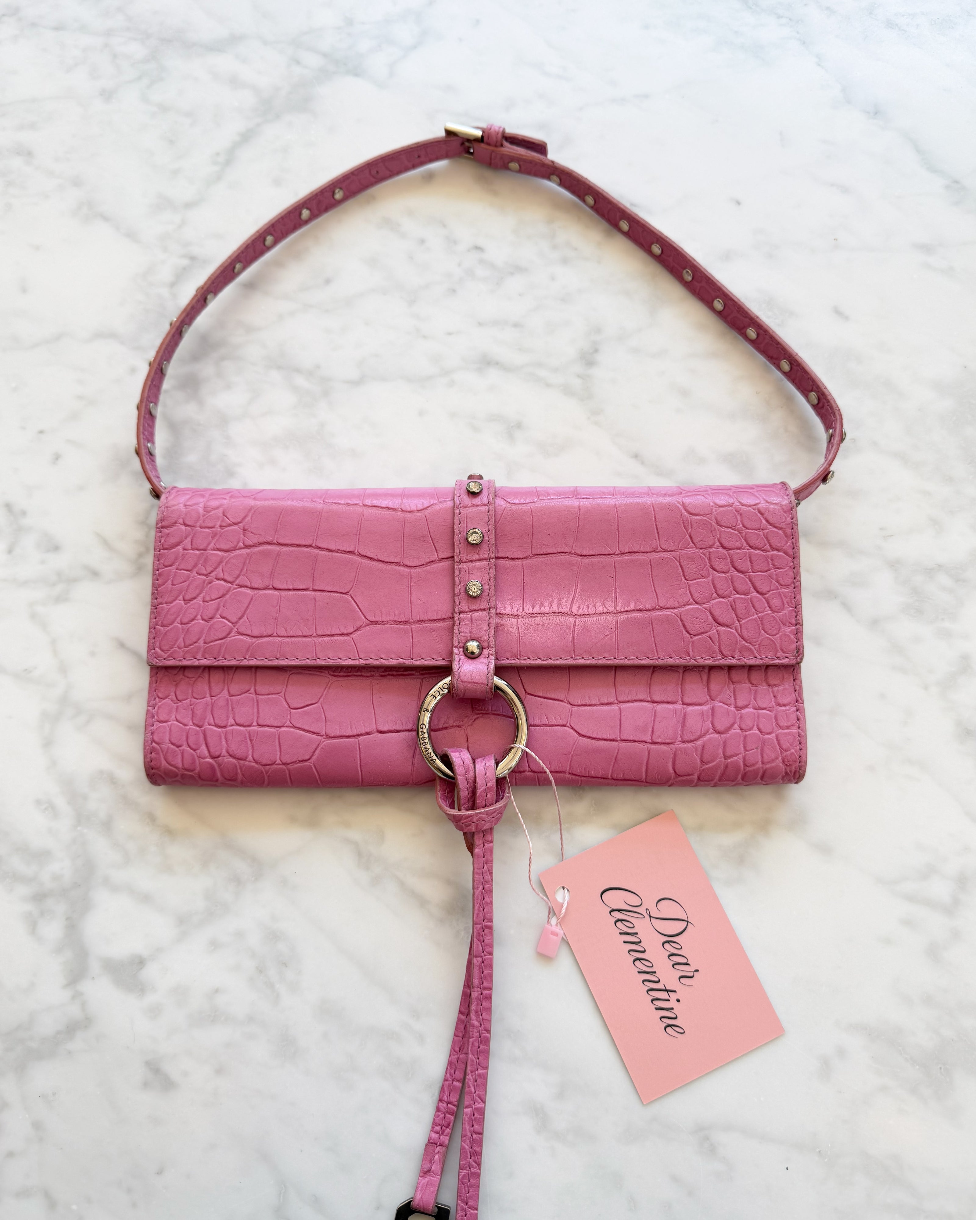 Dolce & Gabbana Pink Handbag with Buckle Details