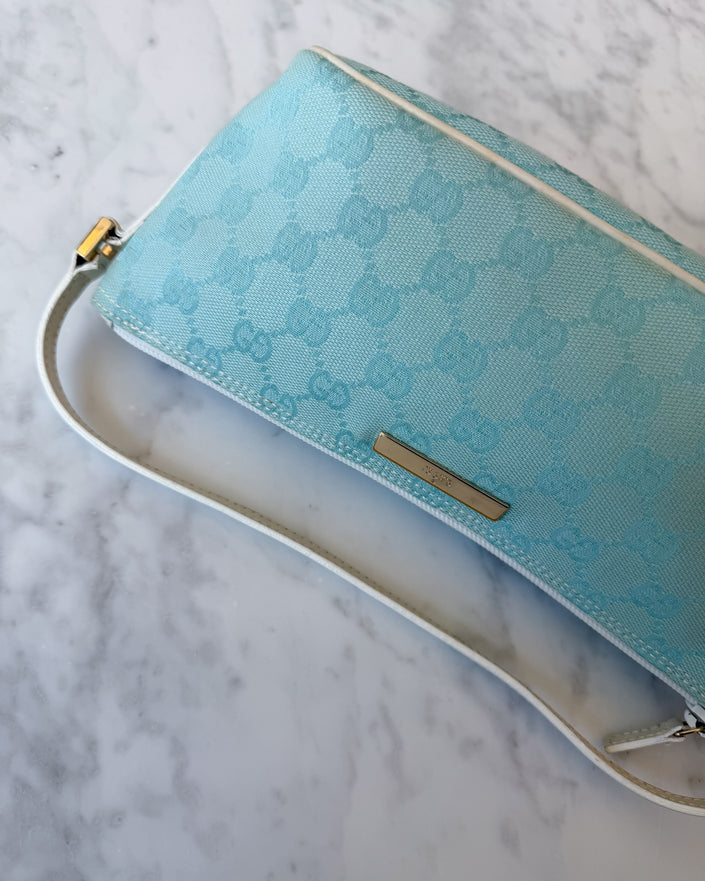 Gucci Baby Blue Boat Monogram Handbag