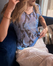 Cavalli Mesh top Snake Print Blue and Black (M)