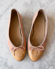 Chanel Powder Pink and Beige Two Tone Ballet Flats (35)