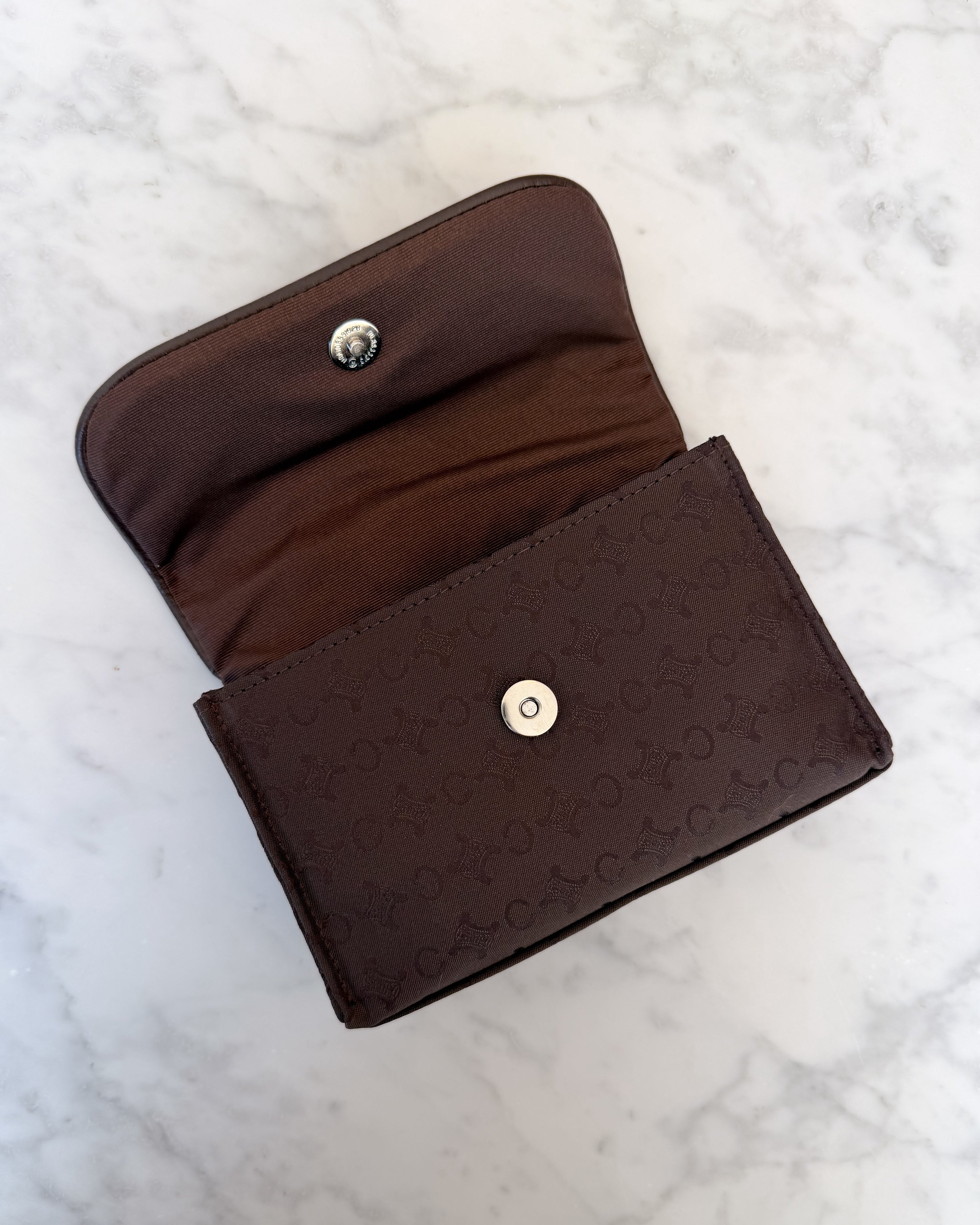 Celine Brown Macadam Canvas Flap Pouch (Brand New)