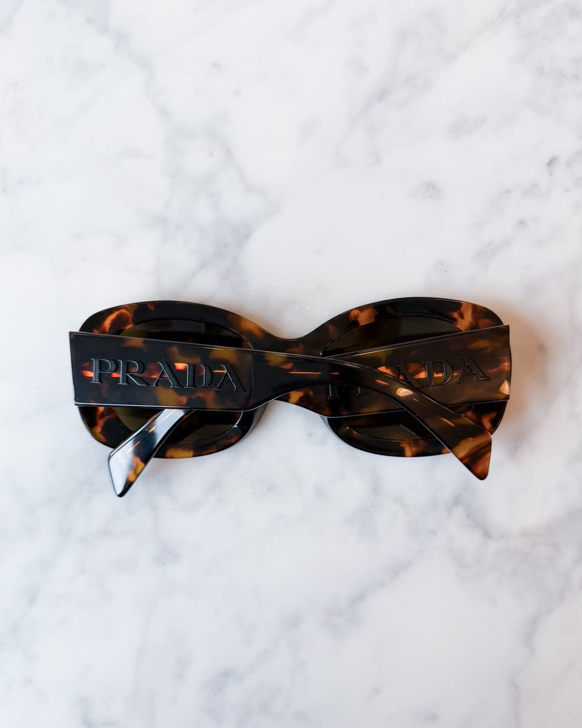 BRAND NEW Prada New Tortoiseshell Brown Oval Sunglasses with Original Case and Box