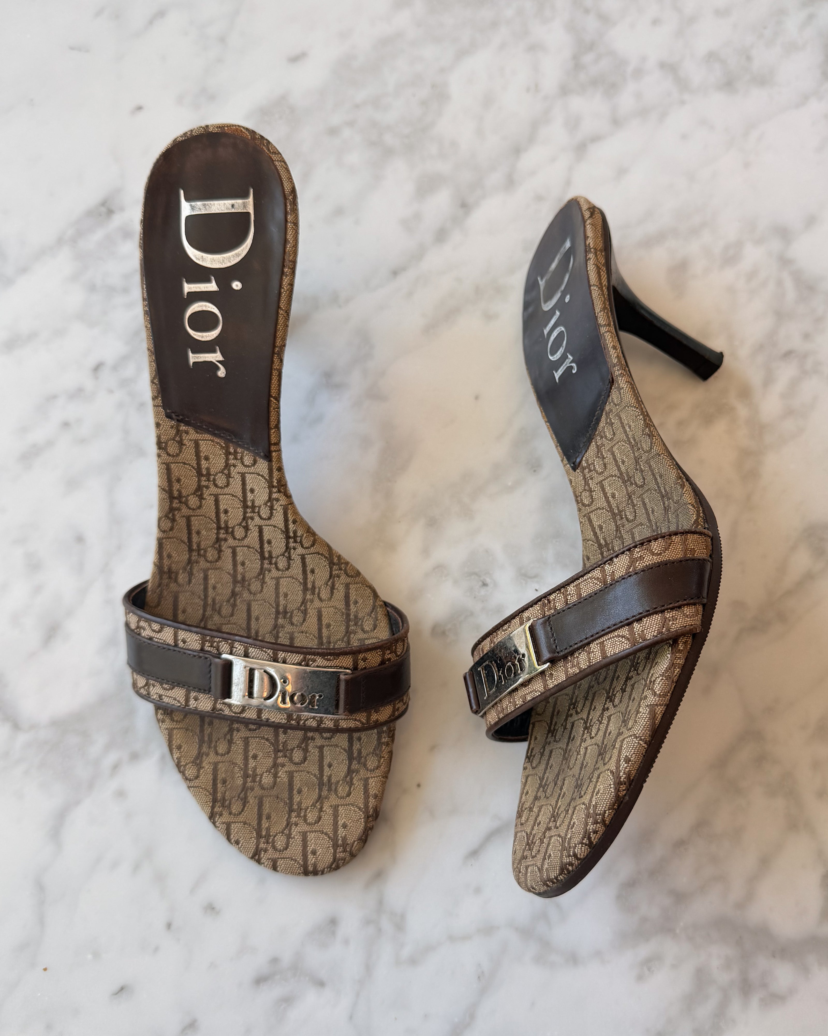 Dior Y2K Diorissimo Monogram Logo Mules (EU 38)