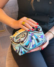 Emilio Pucci Blue & Violet Patterned Handbag