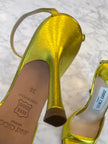 Jimmy Choo Metallic Leather Heels in Nappa Acid Lime Yellow (36)