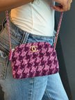 UNWORN Chanel Pink and Purple Tweed CC Chain Shoulder Bag with Gold Hardware