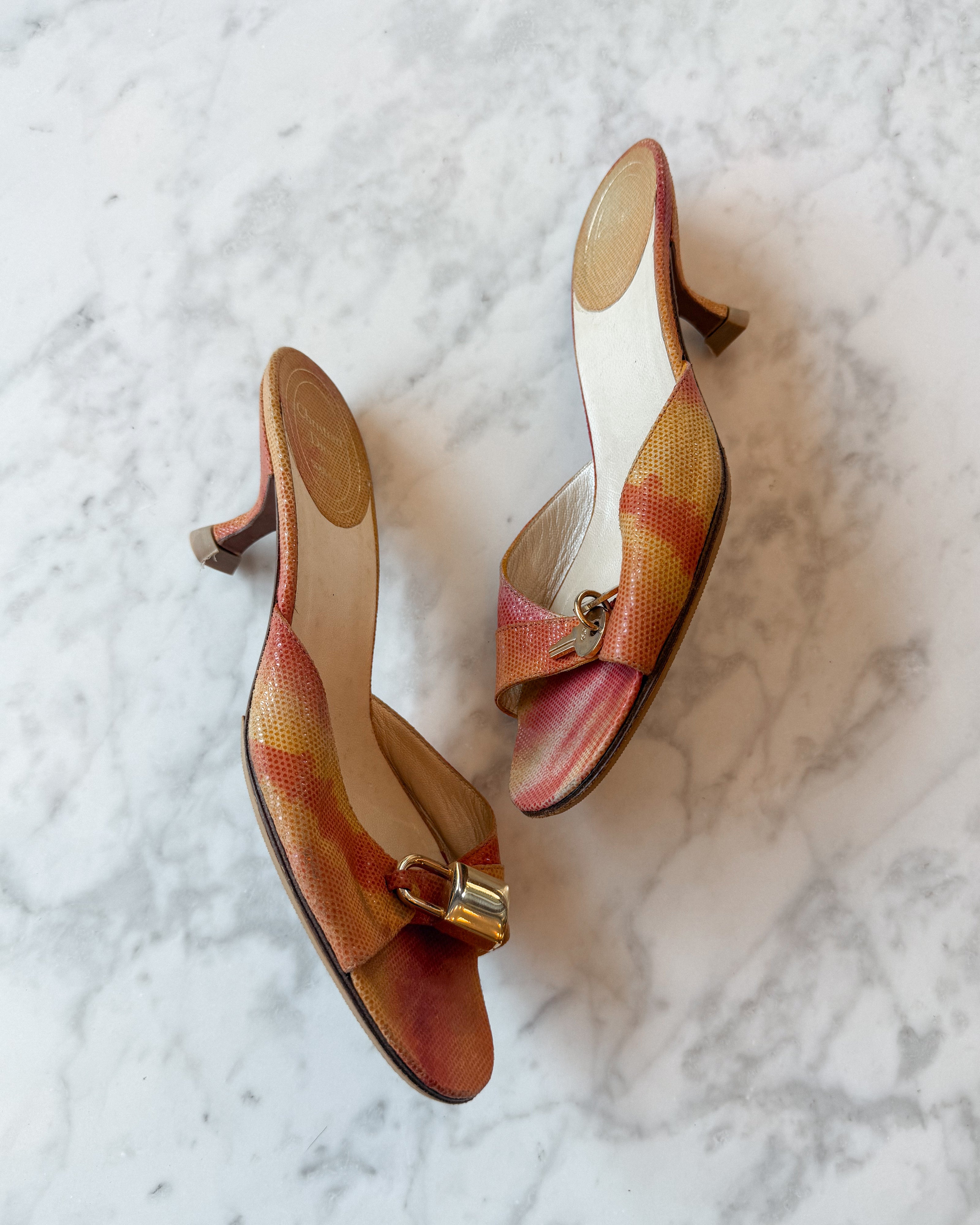 Dior Orange Lock & Key Mules (EU 36)