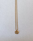 Christian Dior Vintage Gold-Tone CD Logo Pendant Necklace with Textured Rope Chain