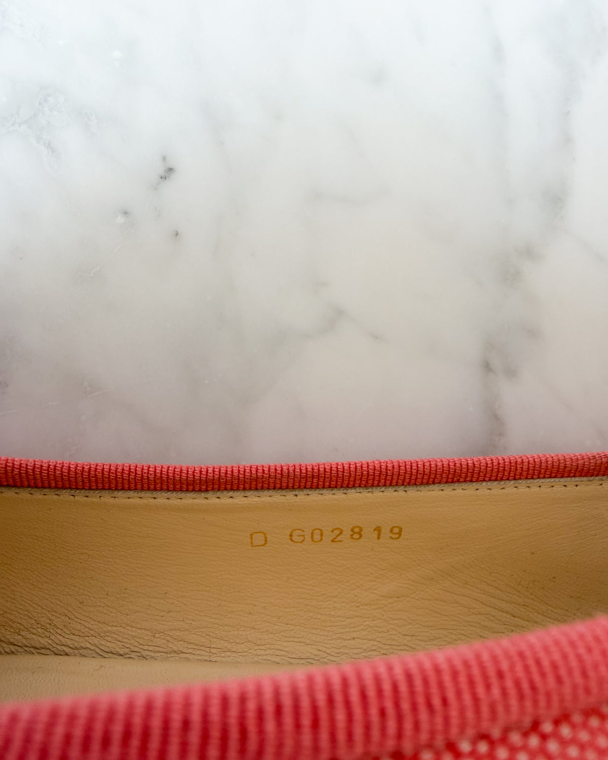 Chanel Coral Shimmer Gold CC Cap Toe Ballet Flats (41.5)