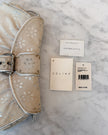 Celine Floral Suede Cream and Silver Shoulder Bag with Buckle