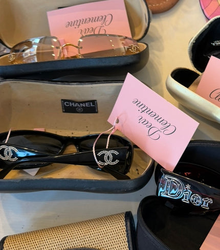 Chanel Authentic Sunglasses Black Frames with Crystal Studded CC Logo 100% Authentic