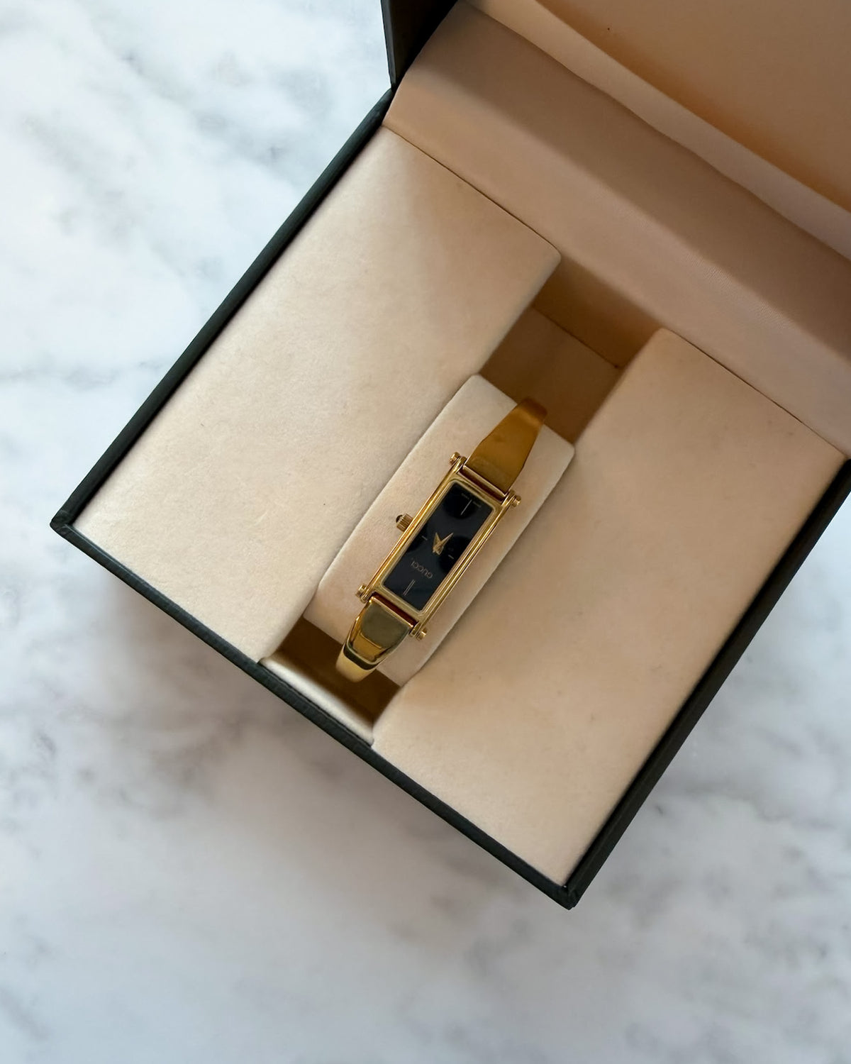 Vintage Gucci 1500L 15th Anniversary Limited Edition Gold Bangle Watch with Box - RARE