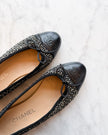 Chanel Black & White Woven Tweed Ballet Flats (37.5)
