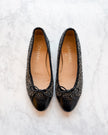 Chanel Black & White Woven Tweed Ballet Flats (37.5)