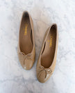 BRAND NEW Chanel Beige Leather Ballet Flats with CC Logo (40)