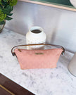 Gucci Baby Pink GG Monogram Boat Handbag with Camel Handle - RARE COLOUR