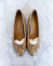 BRAND NEW Chanel Beige Leather Ballet Flats with CC Logo (40)