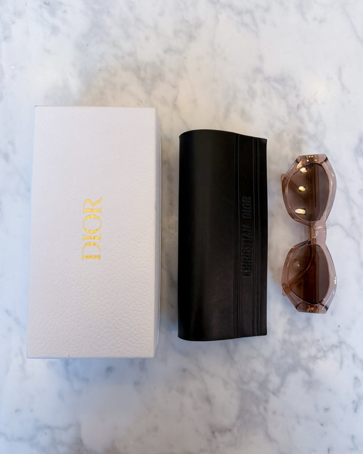 BRAND NEW Dior DiorSignature Pink Transparent Oval Sunglasses with Original Box & Case RRP £440